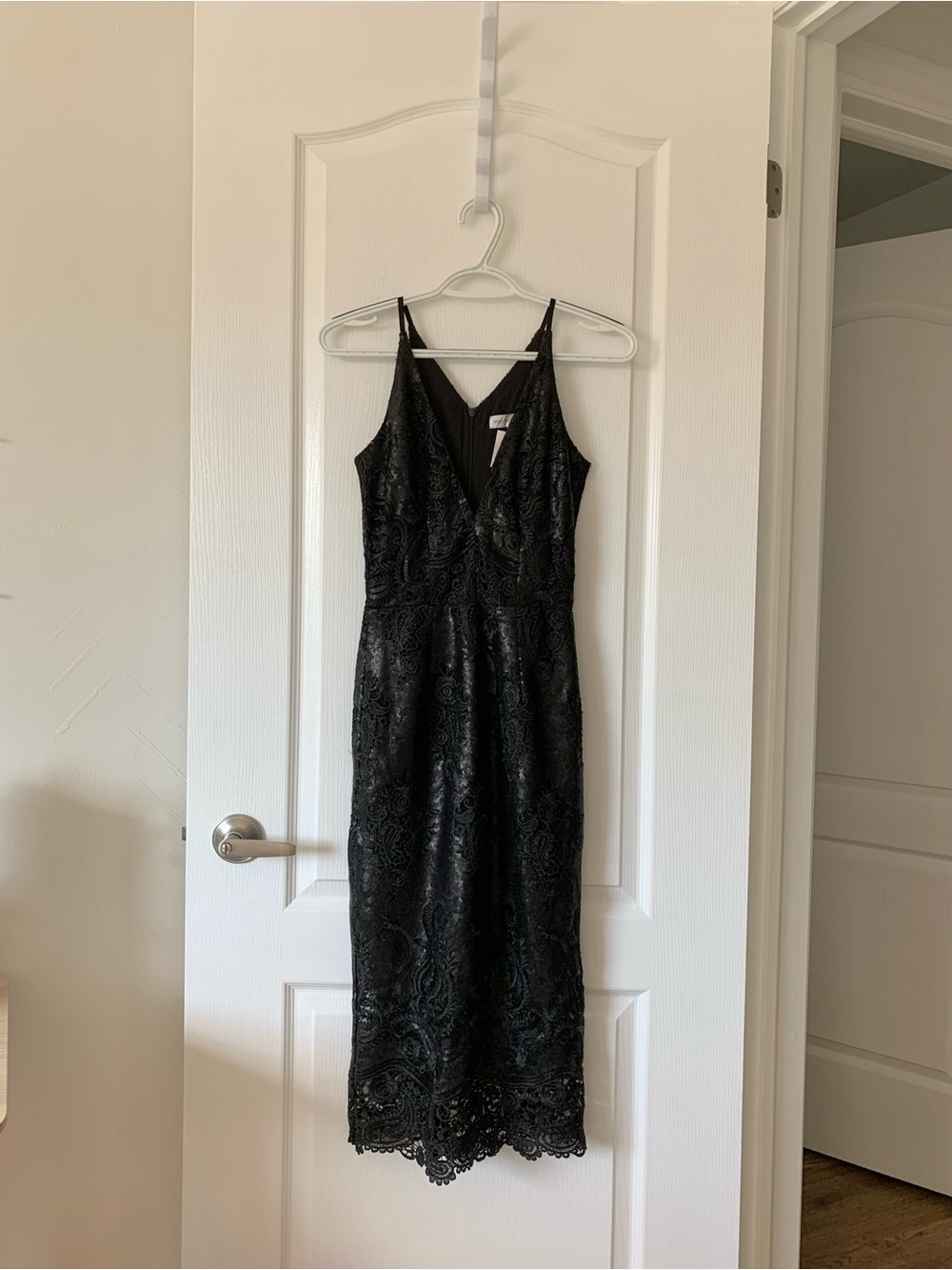 Dress the Population black sequinned lace dress